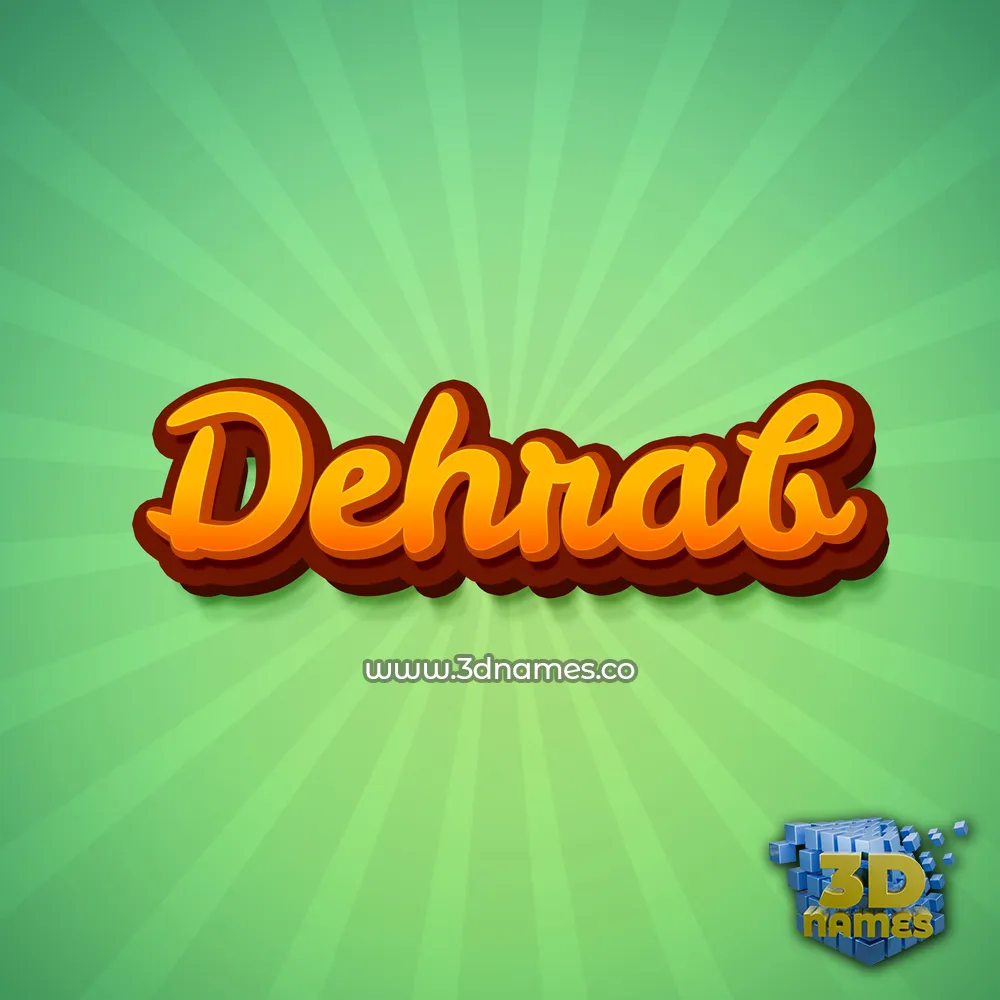 dehrab in Green Rays style - 3D name wallpaper