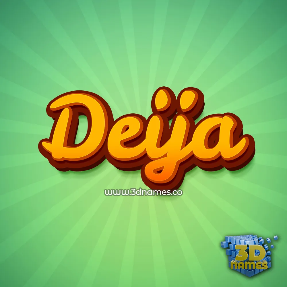 deija in Green Rays style - 3D name wallpaper
