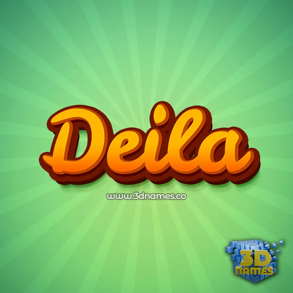 deila in Green Rays style - 3D name wallpaper
