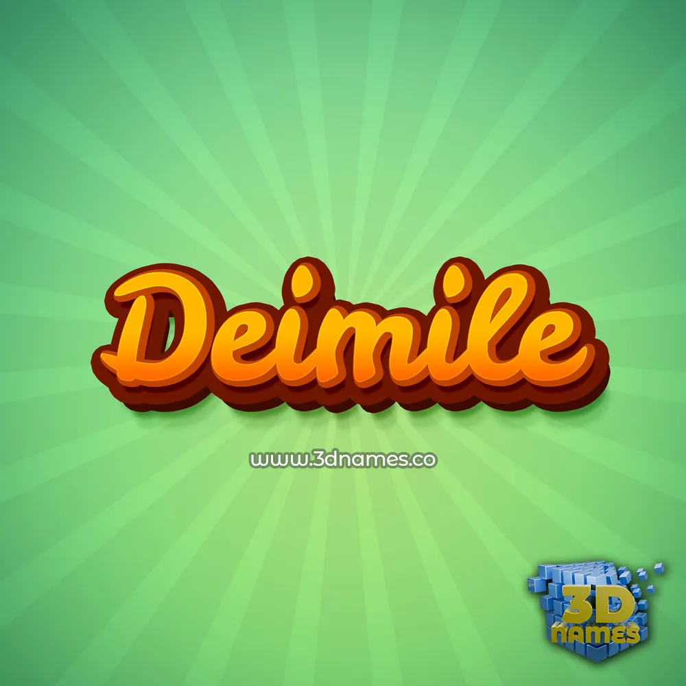 deimile in Green Rays style - 3D name wallpaper
