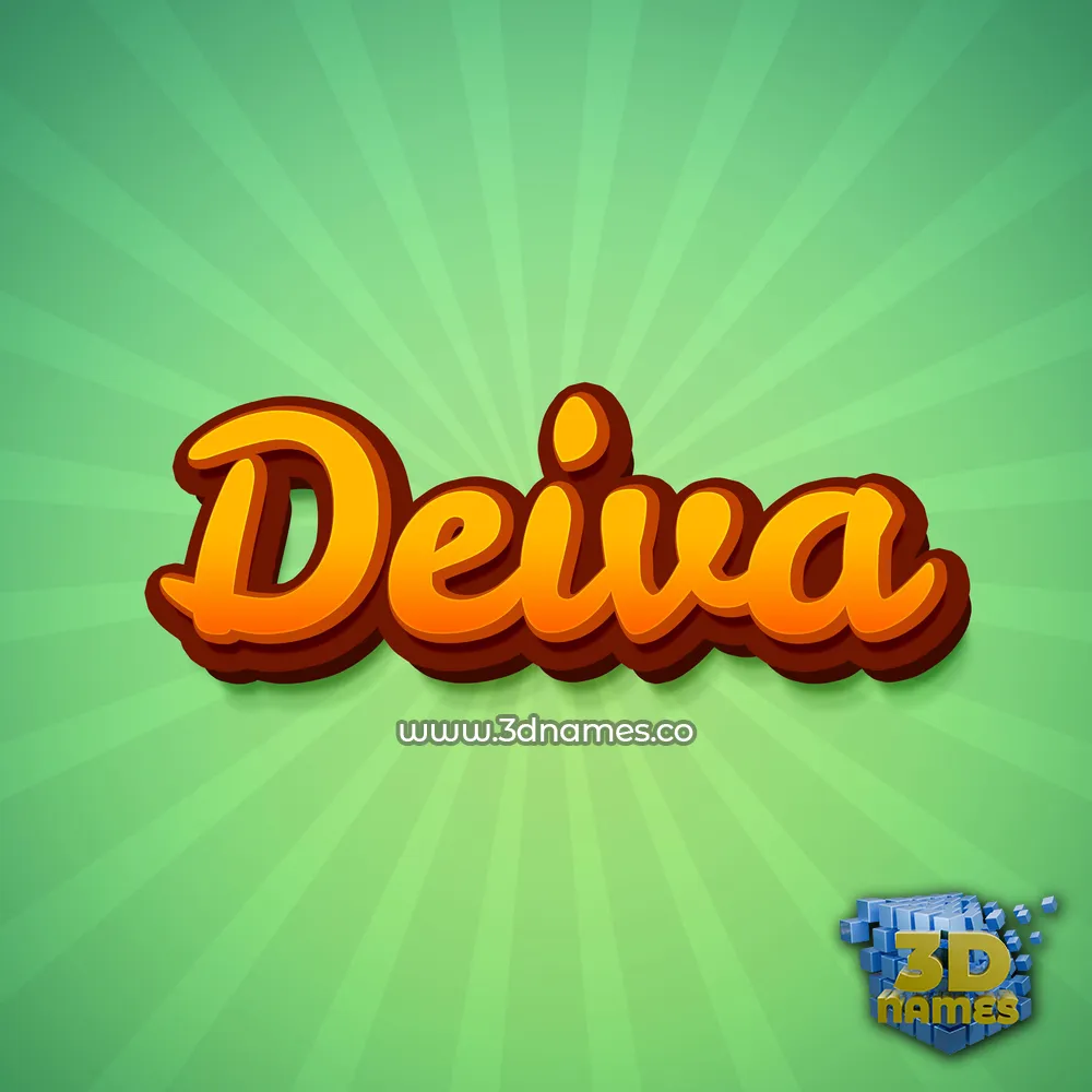 deiva in Green Rays style - 3D name wallpaper