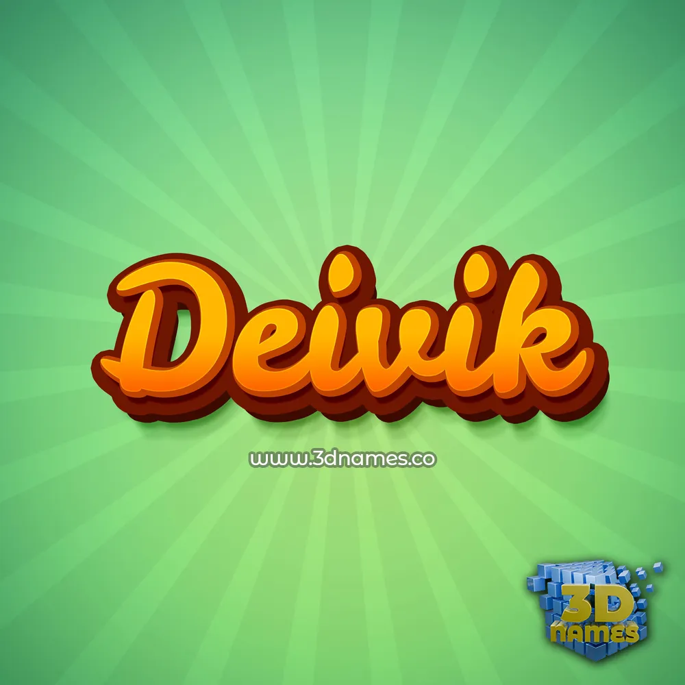 deivik in Green Rays style - 3D name wallpaper