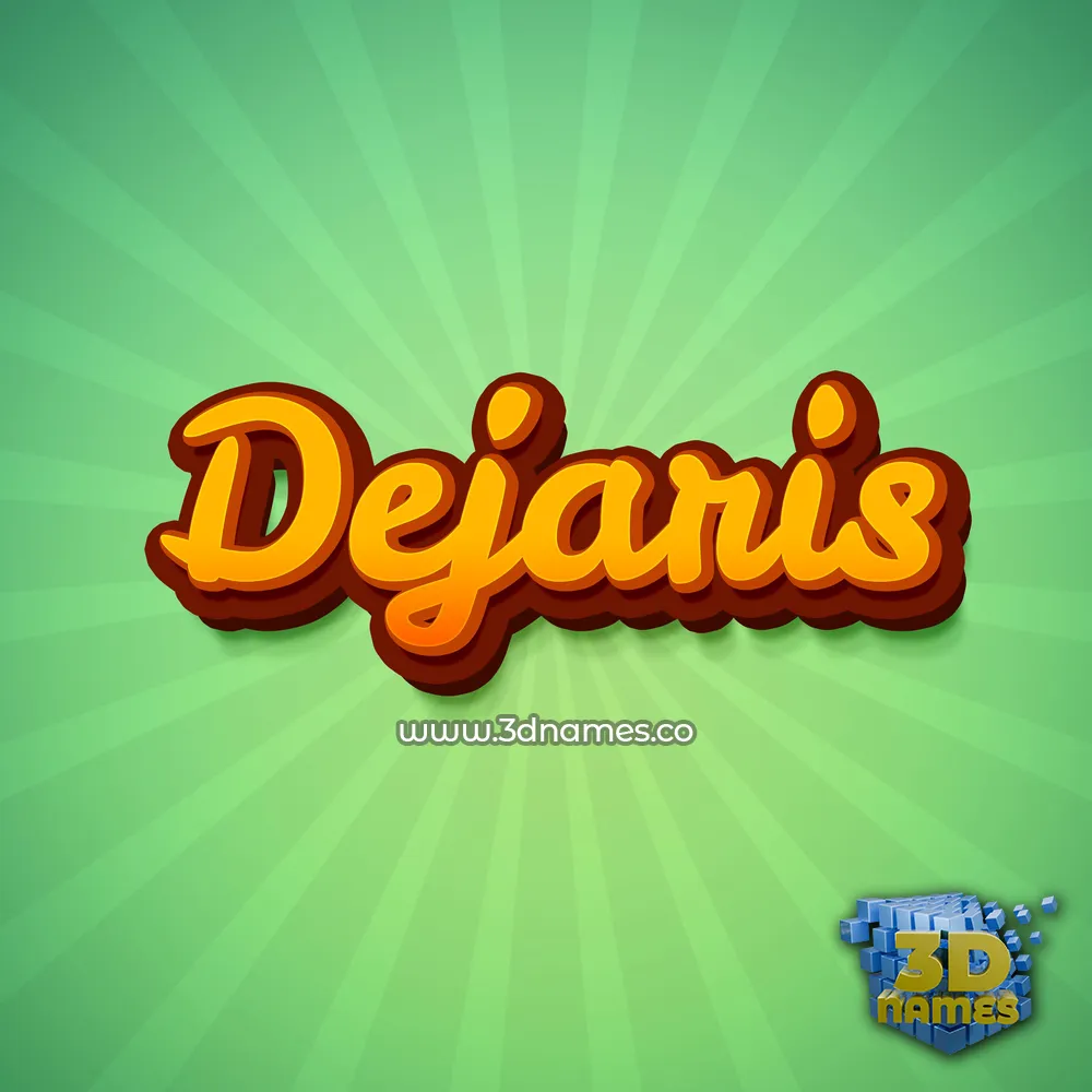 dejaris in Green Rays style - 3D name wallpaper