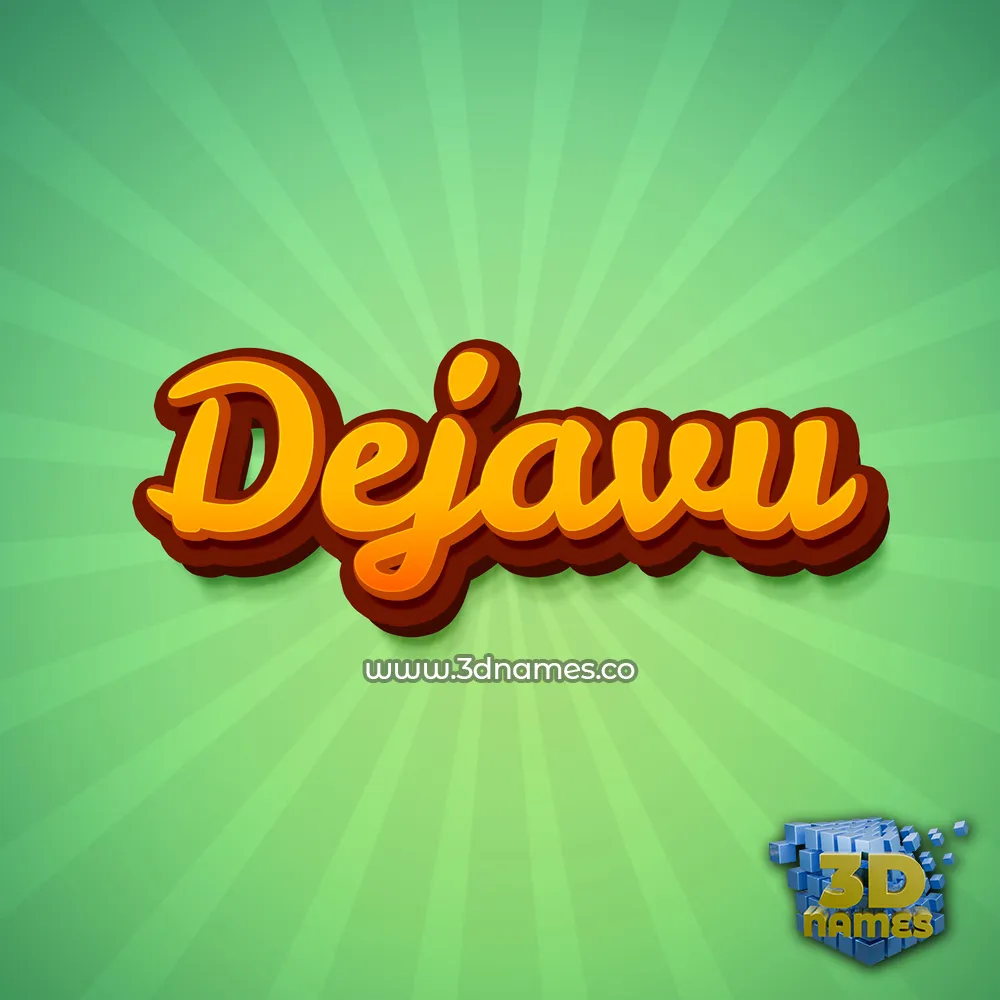 dejavu in Green Rays style - 3D name wallpaper