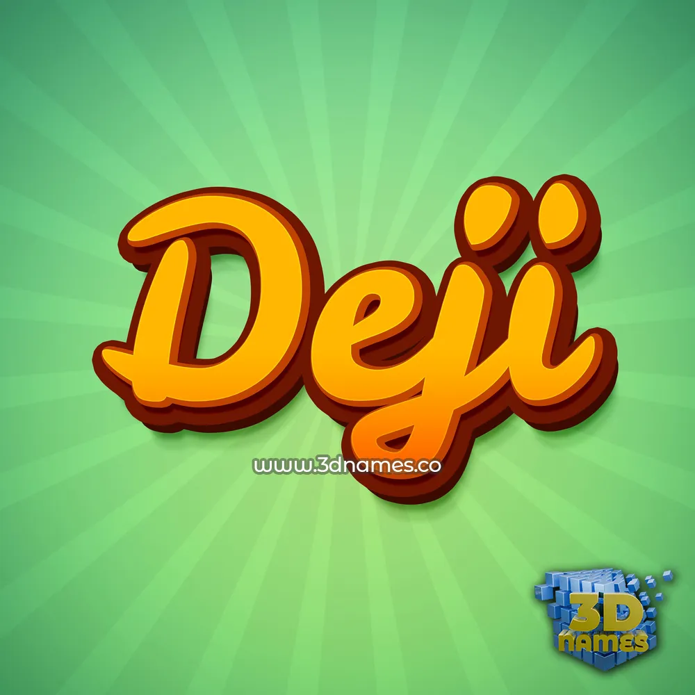 deji in Green Rays style - 3D name wallpaper