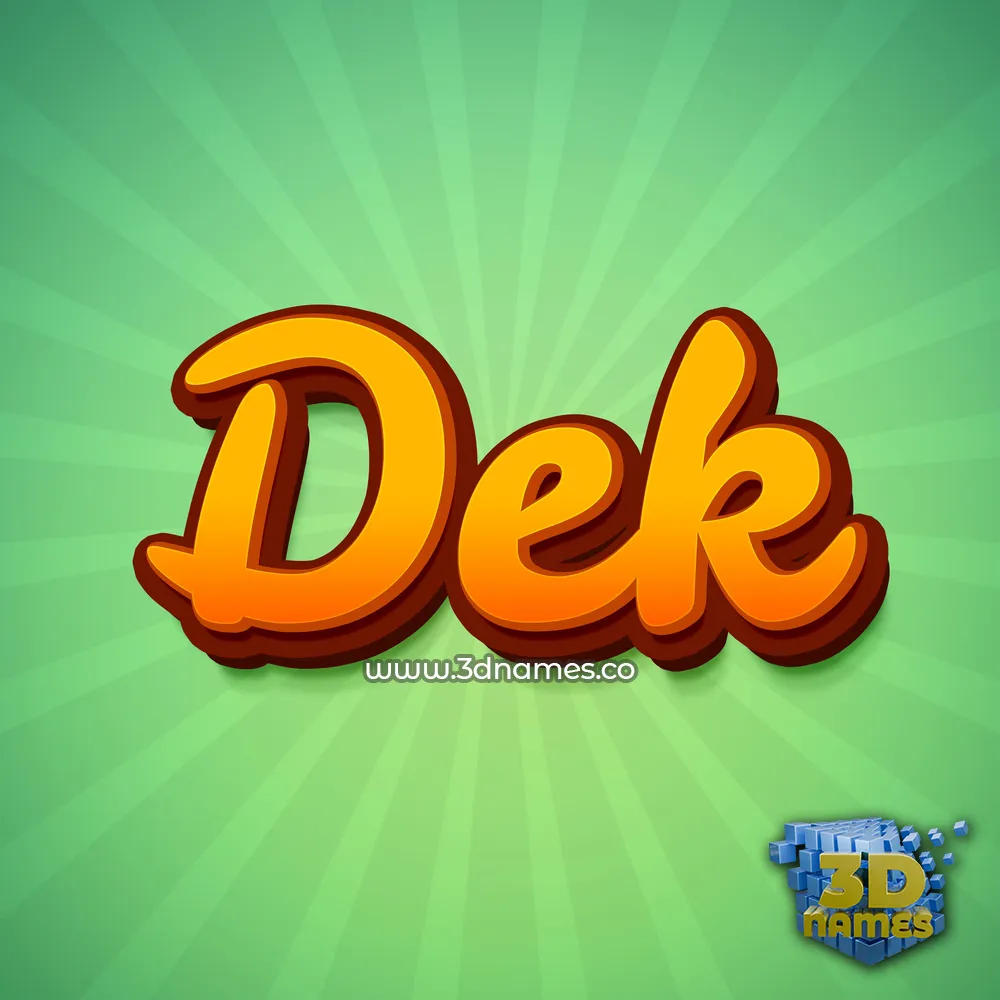 dek in Green Rays style - 3D name wallpaper
