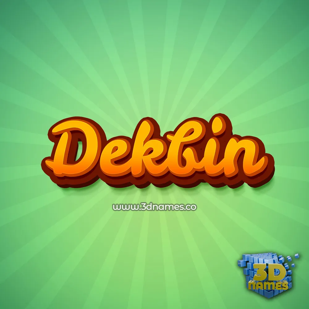 dekbin in Green Rays style - 3D name wallpaper