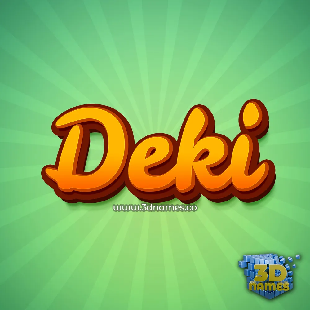 deki in Green Rays style - 3D name wallpaper