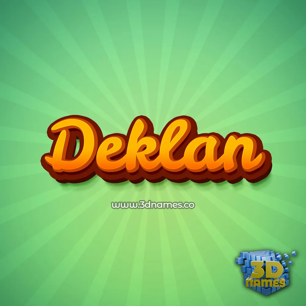deklan in Green Rays style - 3D name wallpaper