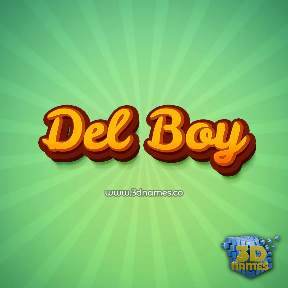 del boy in Green Rays style - 3D name wallpaper