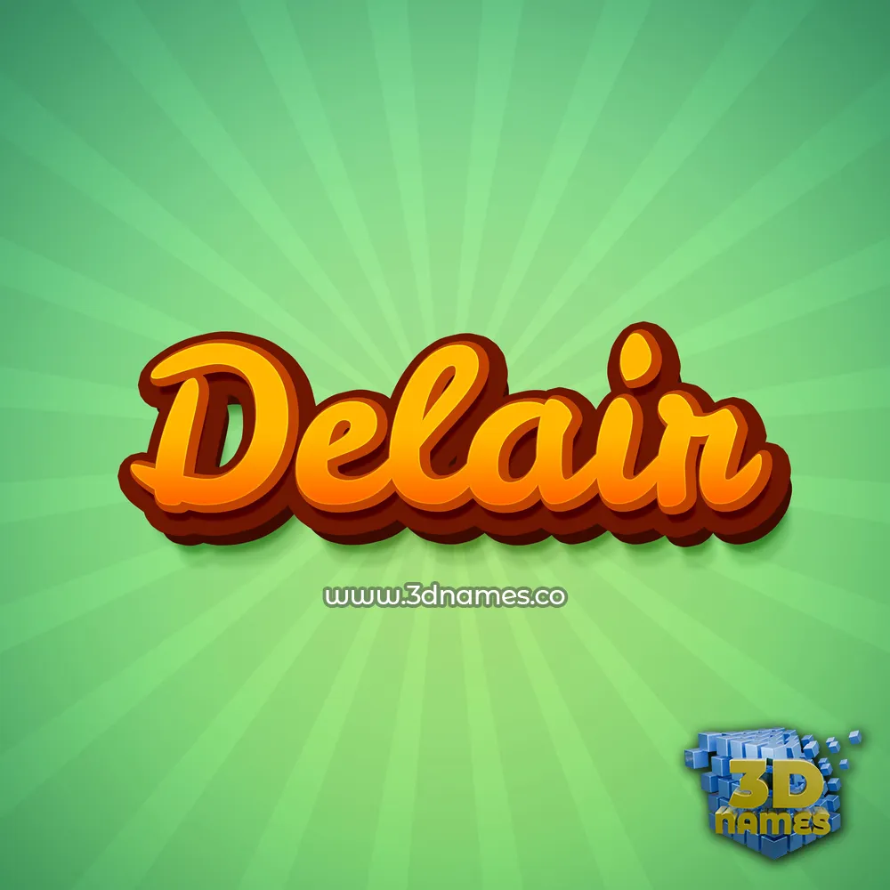 delair in Green Rays style - 3D name wallpaper