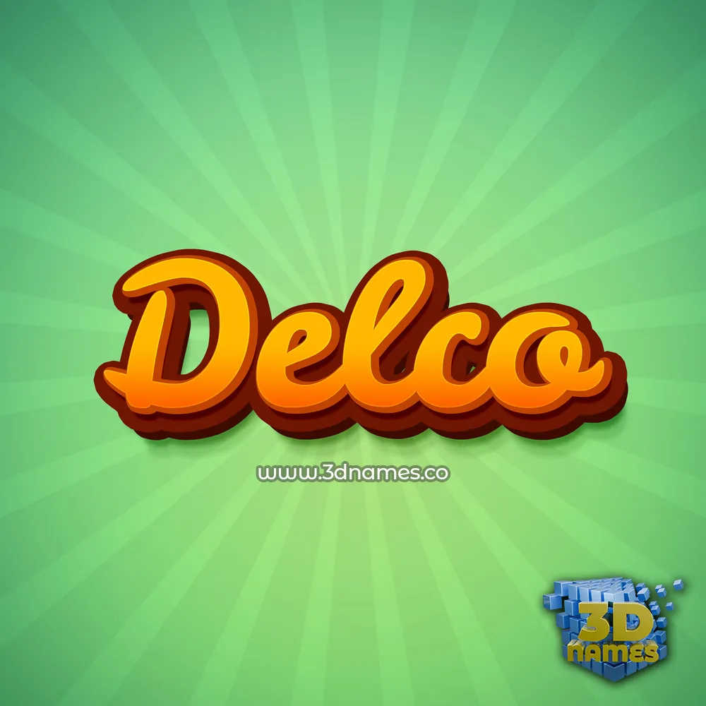 delco in Green Rays style - 3D name wallpaper
