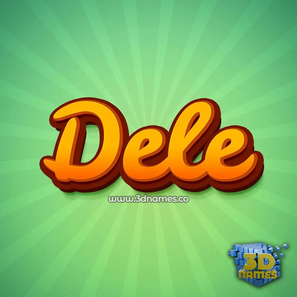 dele in Green Rays style - 3D name wallpaper