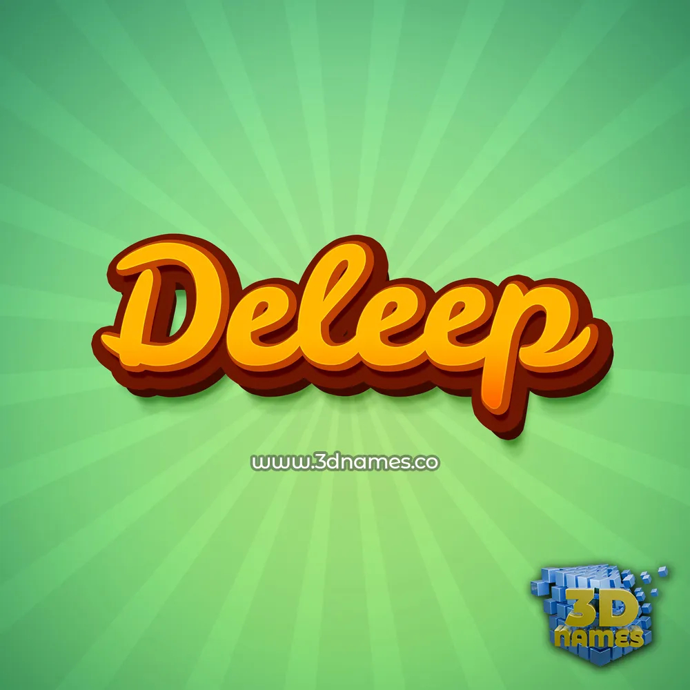 deleep in Green Rays style - 3D name wallpaper