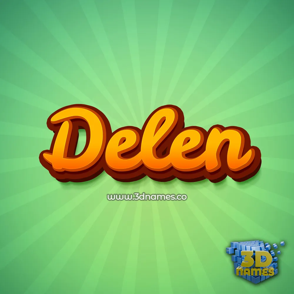 delen in Green Rays style - 3D name wallpaper