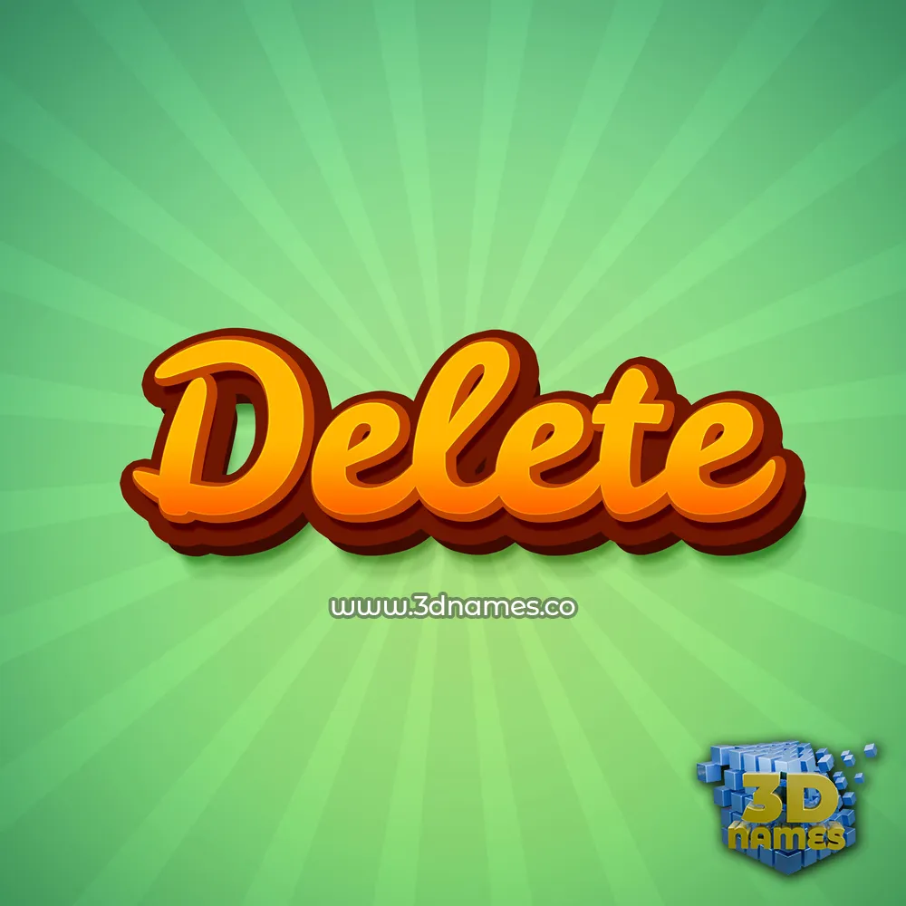 delete in Green Rays style - 3D name wallpaper