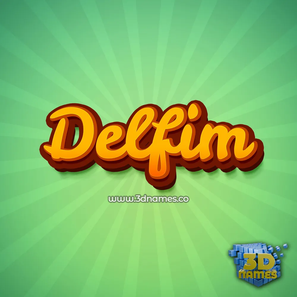 delfim in Green Rays style - 3D name wallpaper