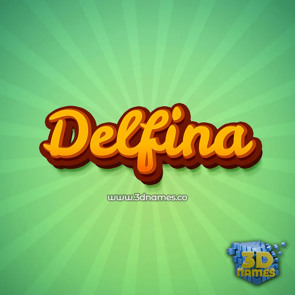 delfina in Green Rays style - 3D name wallpaper