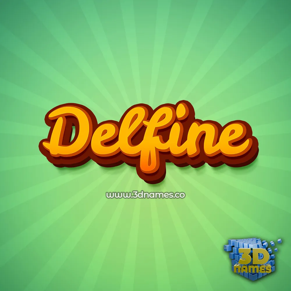 delfine in Green Rays style - 3D name wallpaper