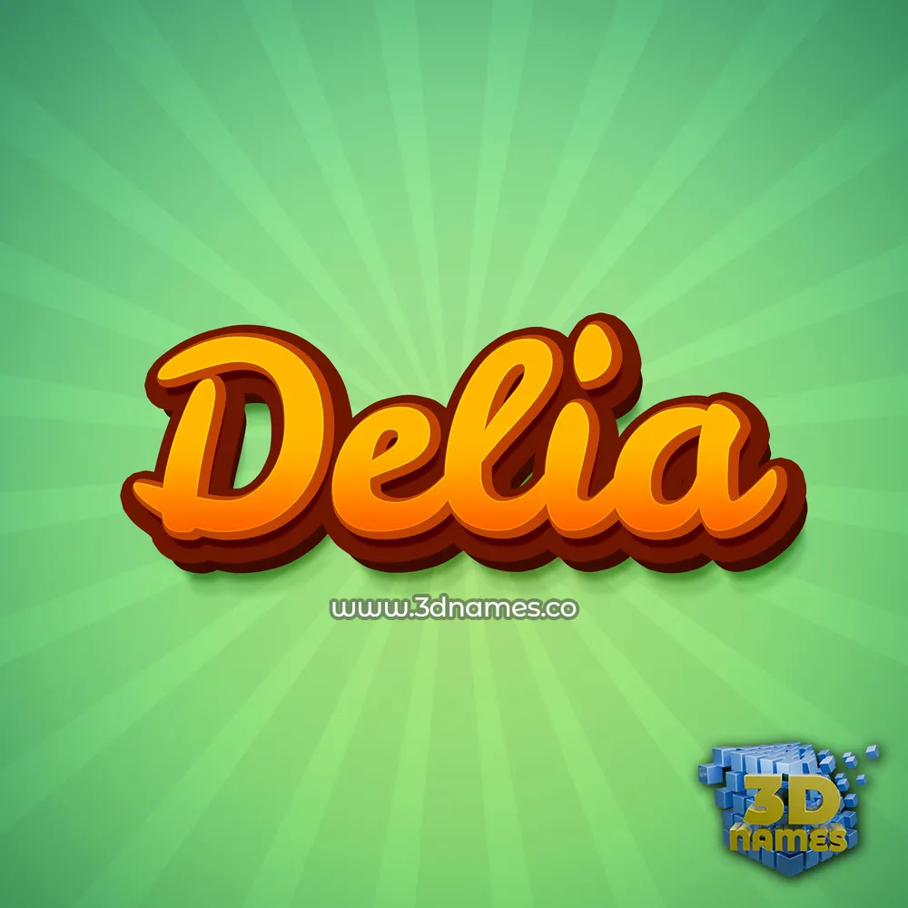delia in Green Rays style - 3D name wallpaper