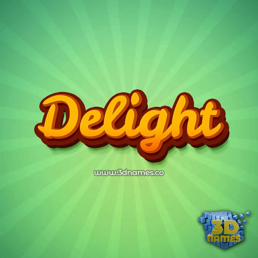 delight in Green Rays style - 3D name wallpaper