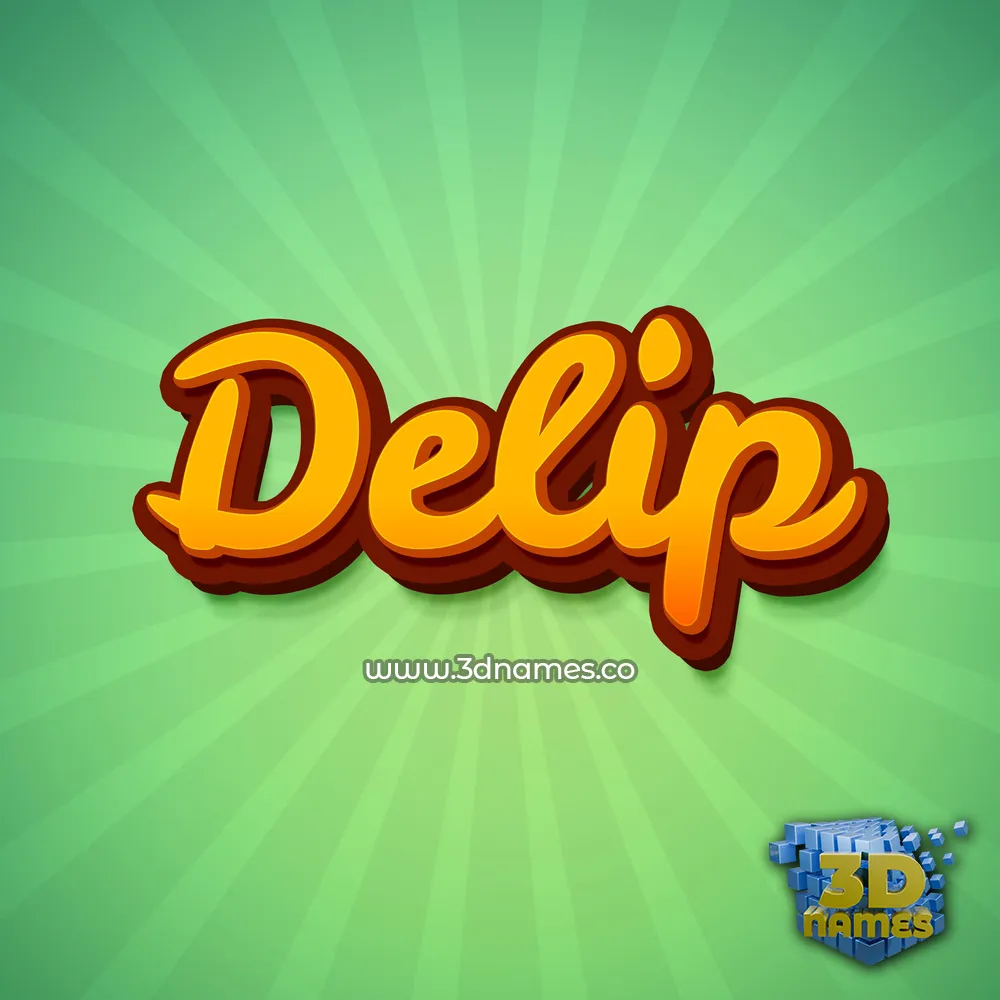 delip in Green Rays style - 3D name wallpaper