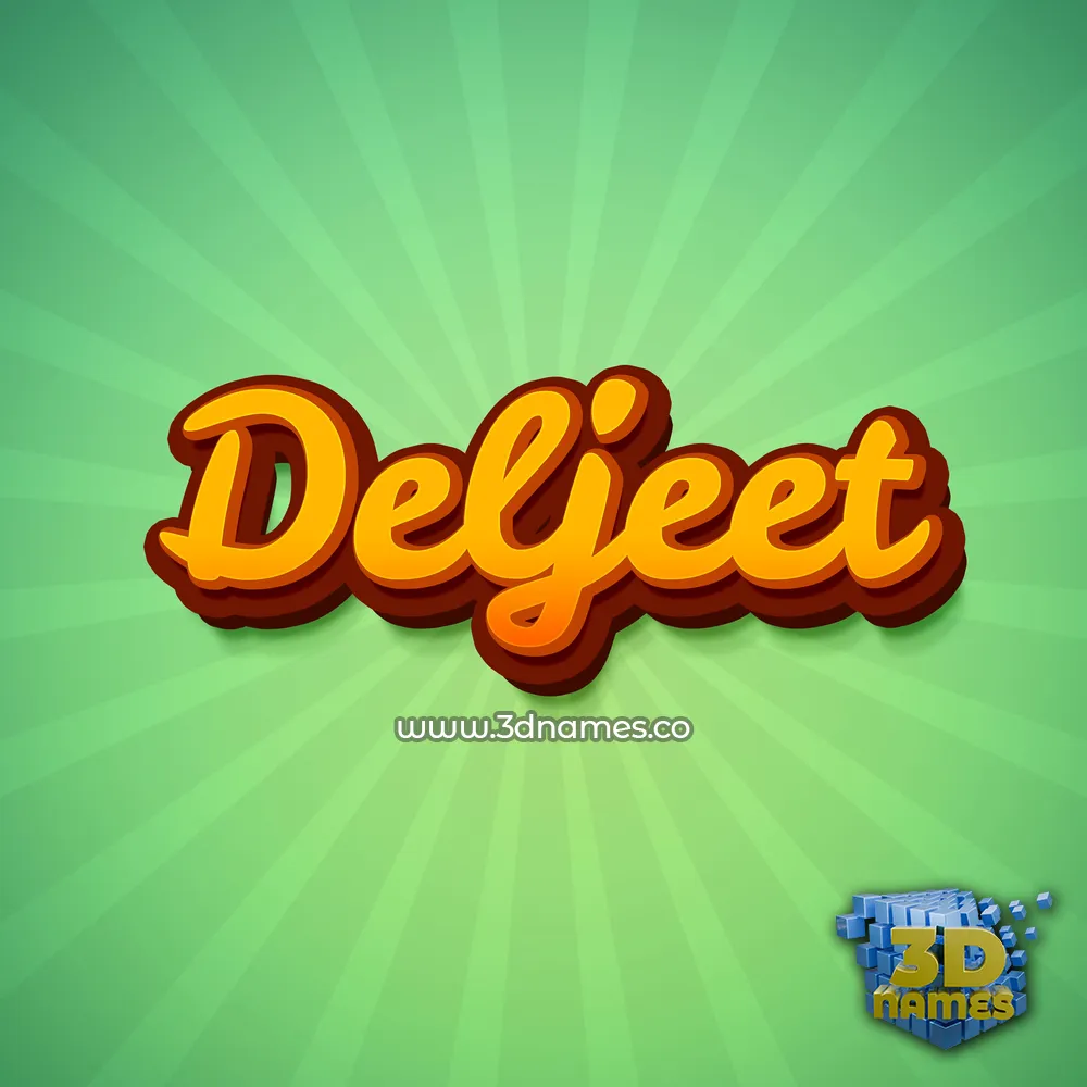deljeet in Green Rays style - 3D name wallpaper