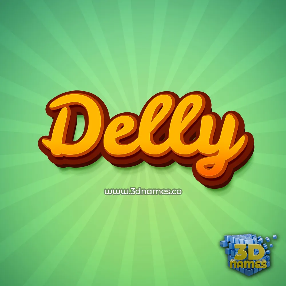 delly in Green Rays style - 3D name wallpaper