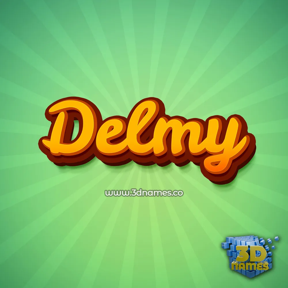 delmy in Green Rays style - 3D name wallpaper