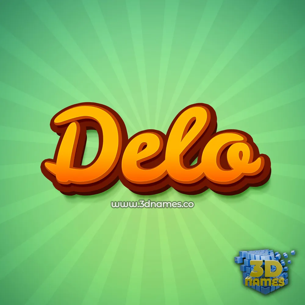 delo in Green Rays style - 3D name wallpaper