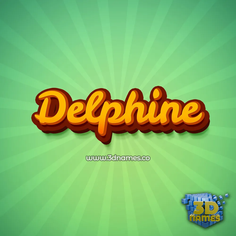 delphine in Green Rays style - 3D name wallpaper