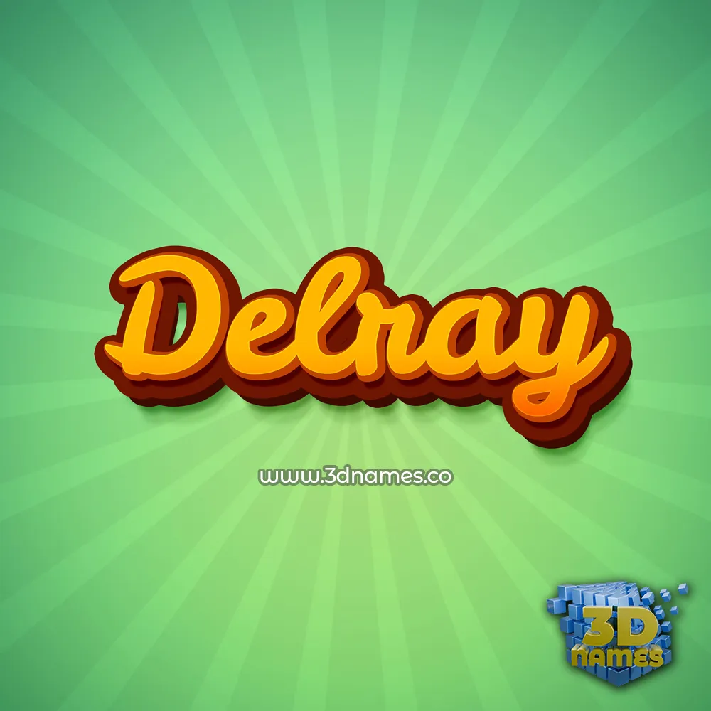 delray in Green Rays style - 3D name wallpaper