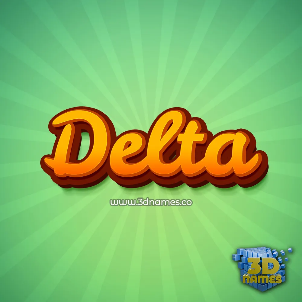 delta in Green Rays style - 3D name wallpaper