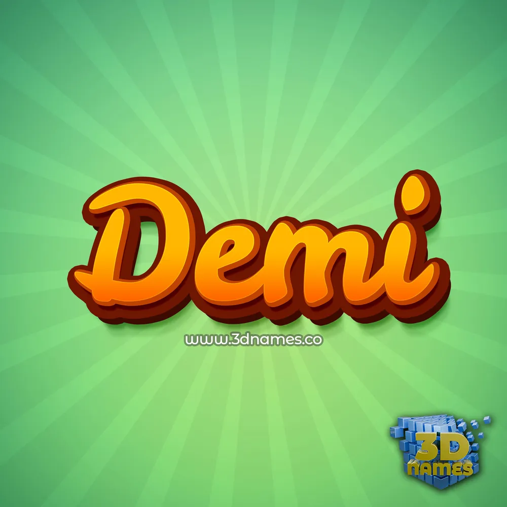demi in Green Rays style - 3D name wallpaper