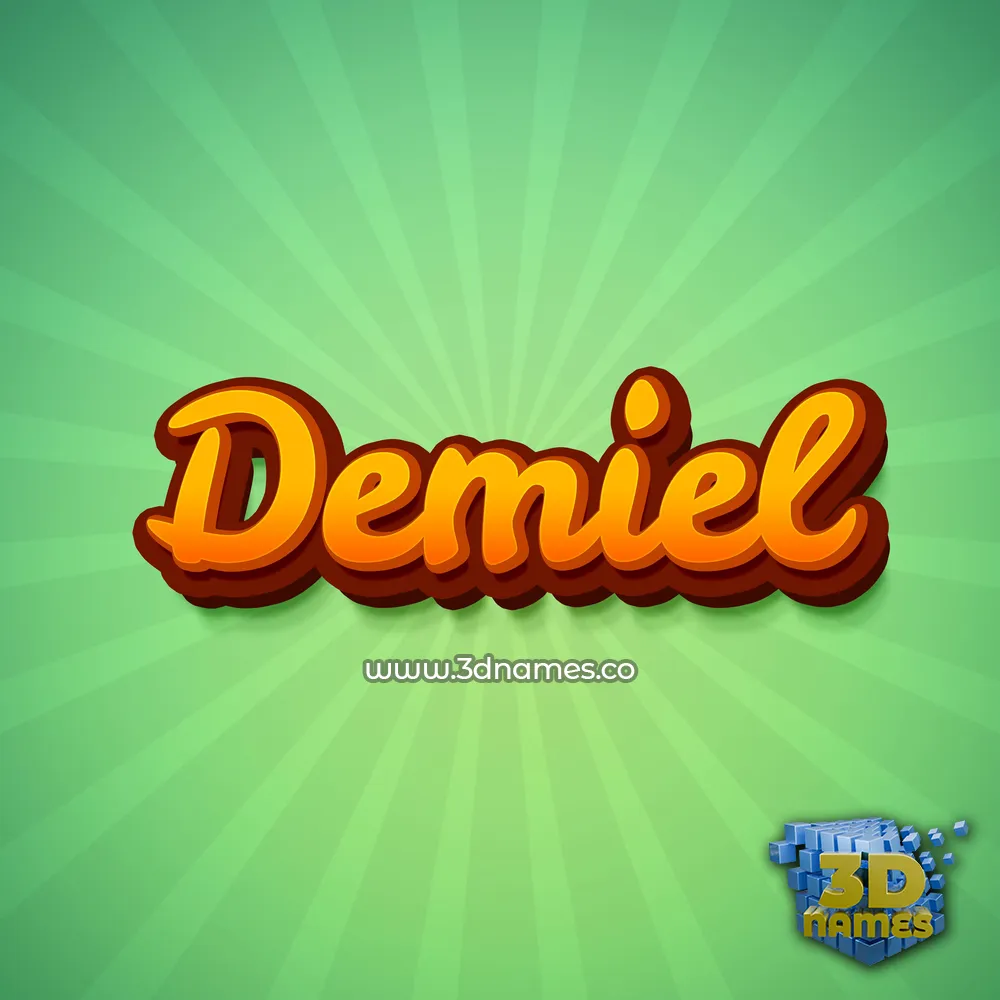 demiel in Green Rays style - 3D name wallpaper