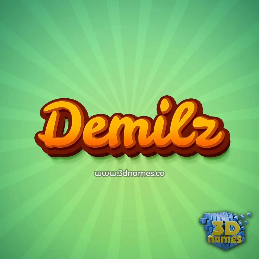demilz in Green Rays style - 3D name wallpaper