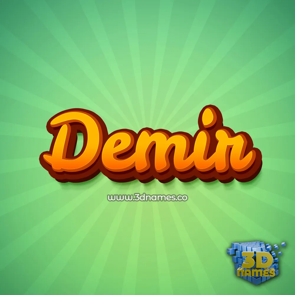 demir in Green Rays style - 3D name wallpaper