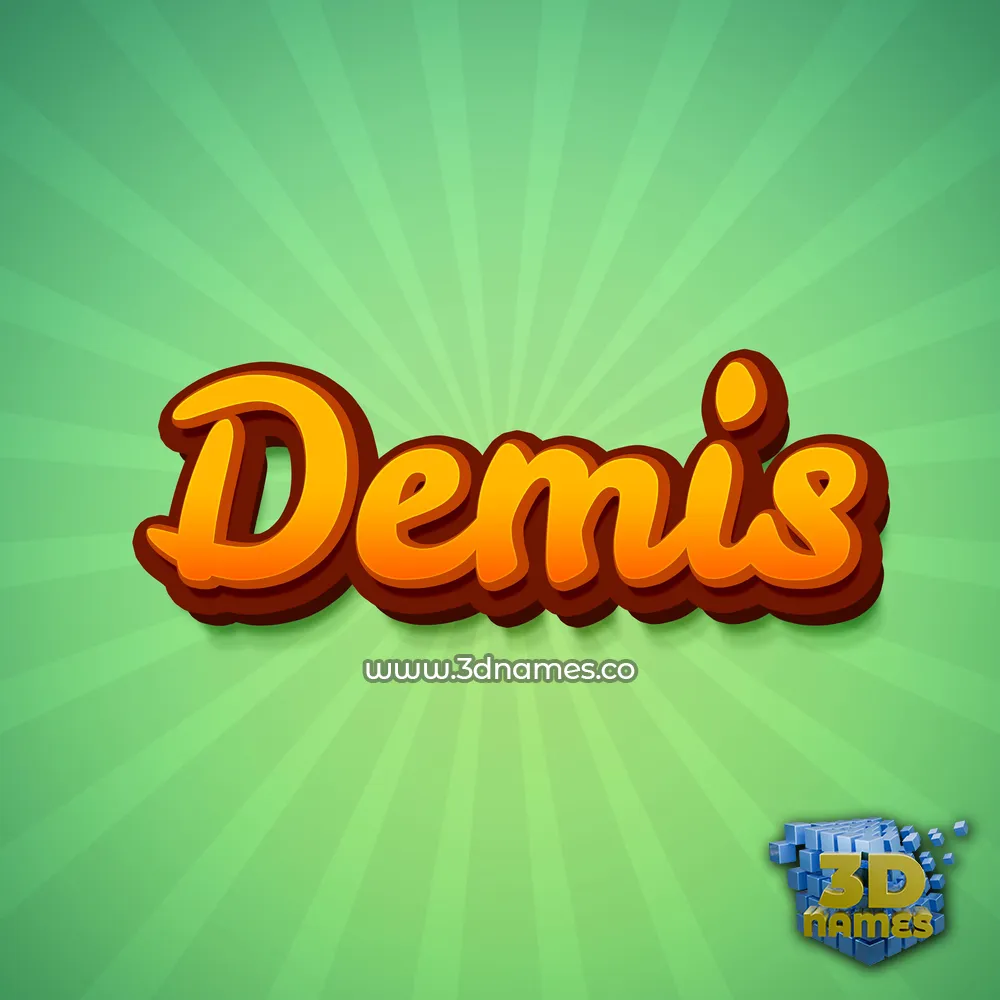 demis in Green Rays style - 3D name wallpaper