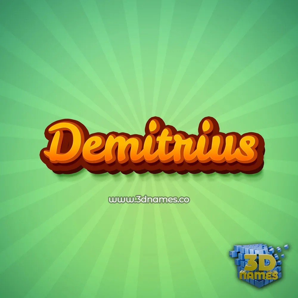 demitrius in Green Rays style - 3D name wallpaper