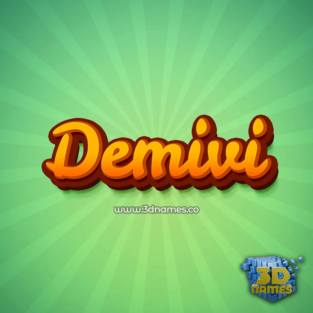 demivi in Green Rays style - 3D name wallpaper