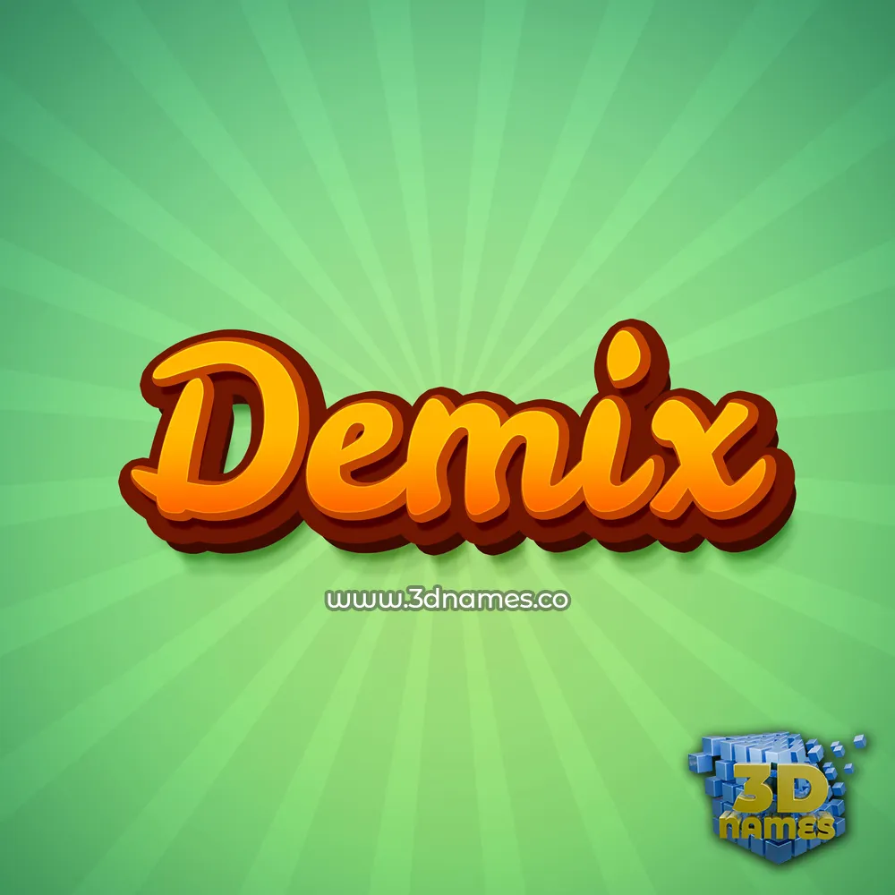 demix in Green Rays style - 3D name wallpaper