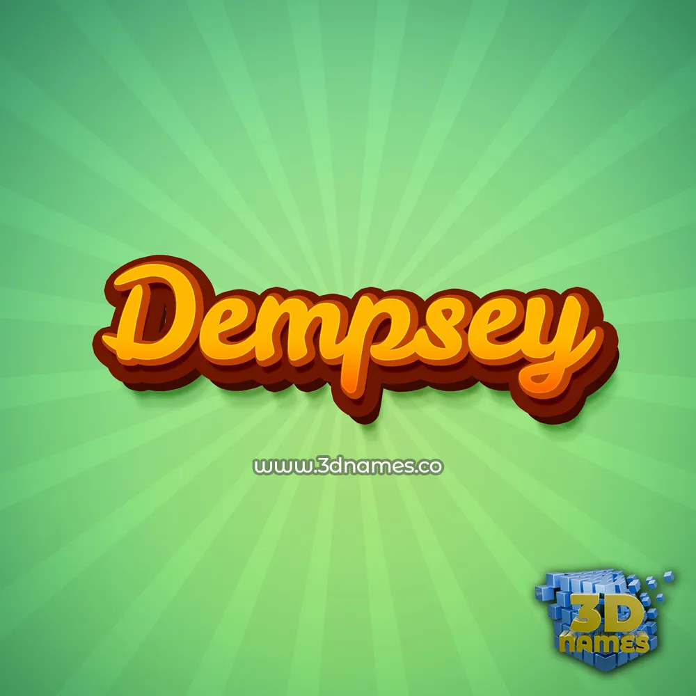 dempsey in Green Rays style - 3D name wallpaper