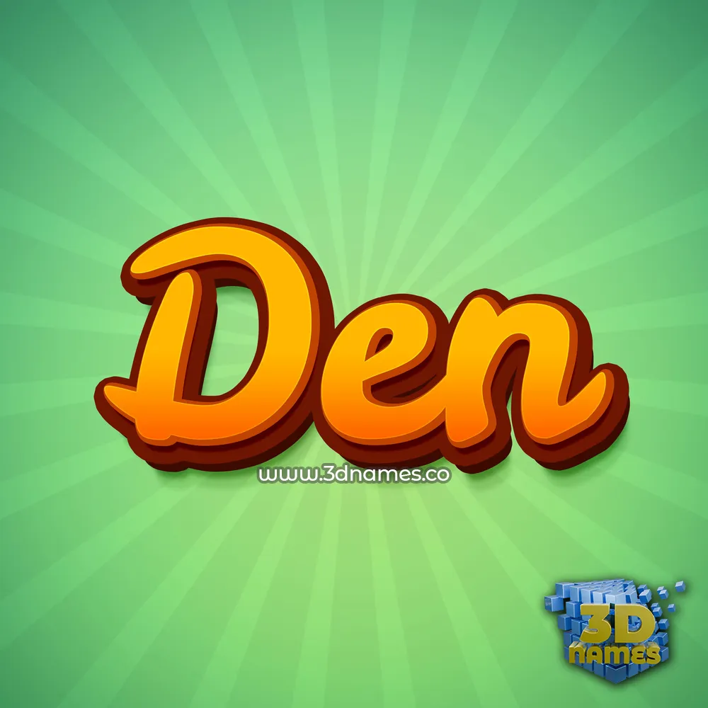 den in Green Rays style - 3D name wallpaper