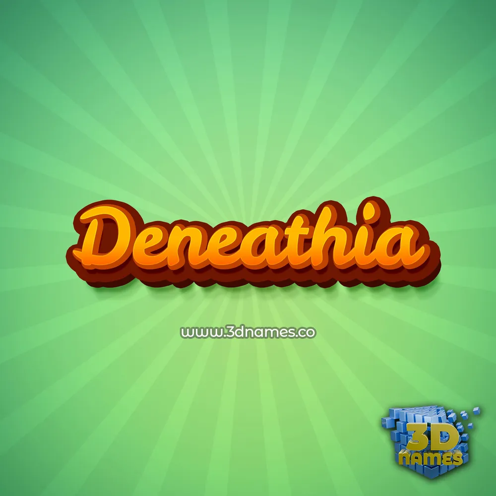 deneathia in Green Rays style - 3D name wallpaper