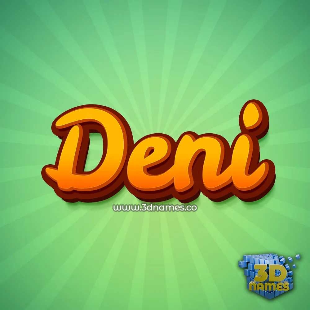 deni in Green Rays style - 3D name wallpaper