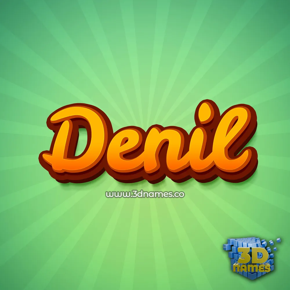 denil in Green Rays style - 3D name wallpaper