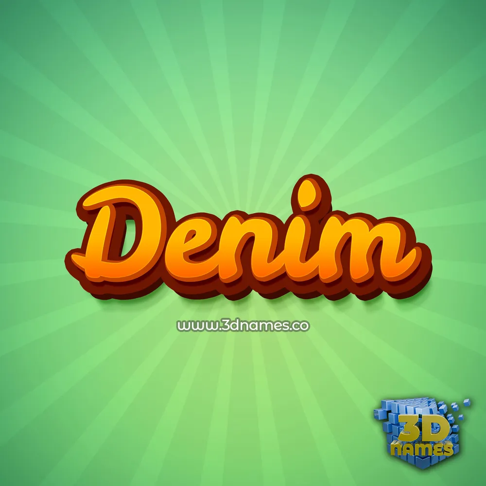 denim in Green Rays style - 3D name wallpaper