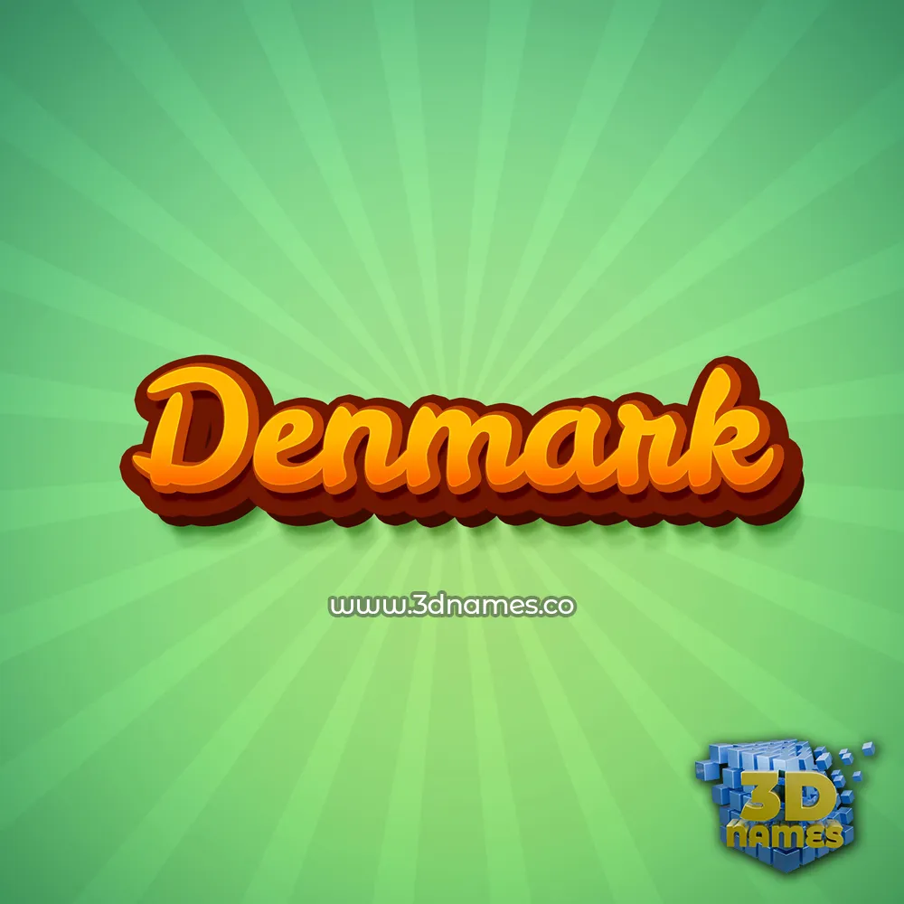 denmark in Green Rays style - 3D name wallpaper