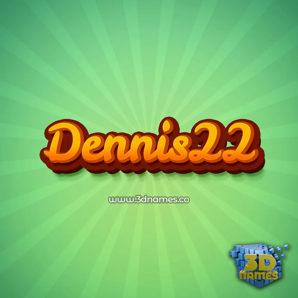 dennis22 in Green Rays style - 3D name wallpaper