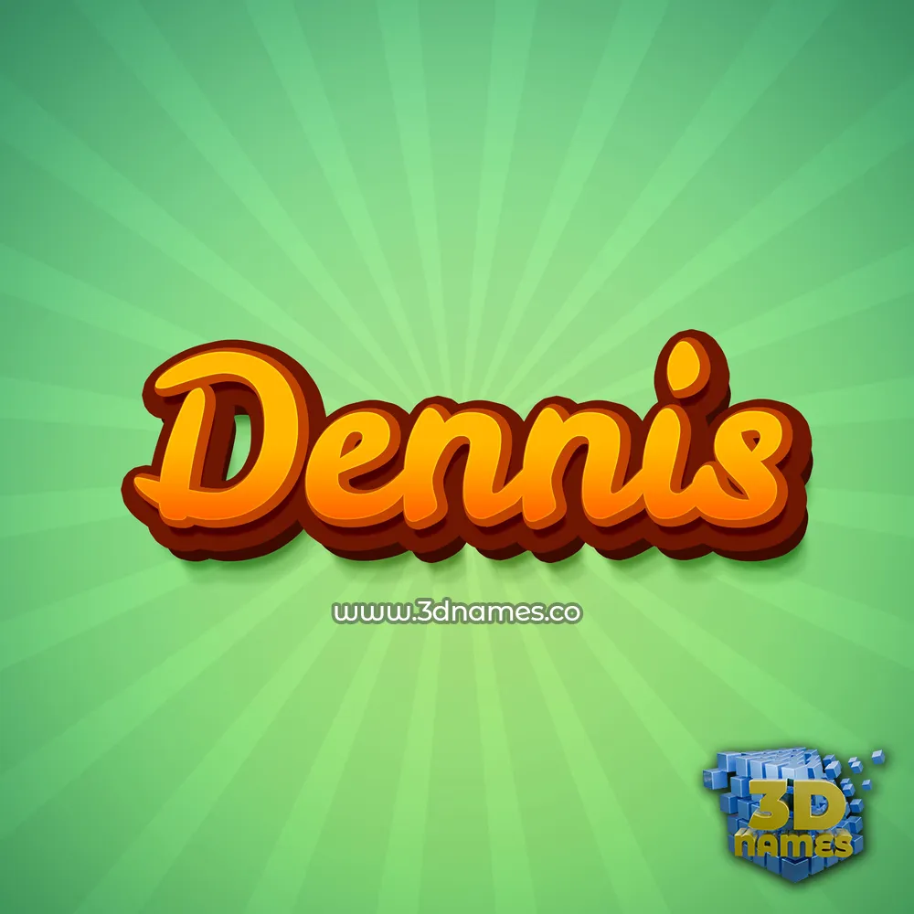 dennis in Green Rays style - 3D name wallpaper